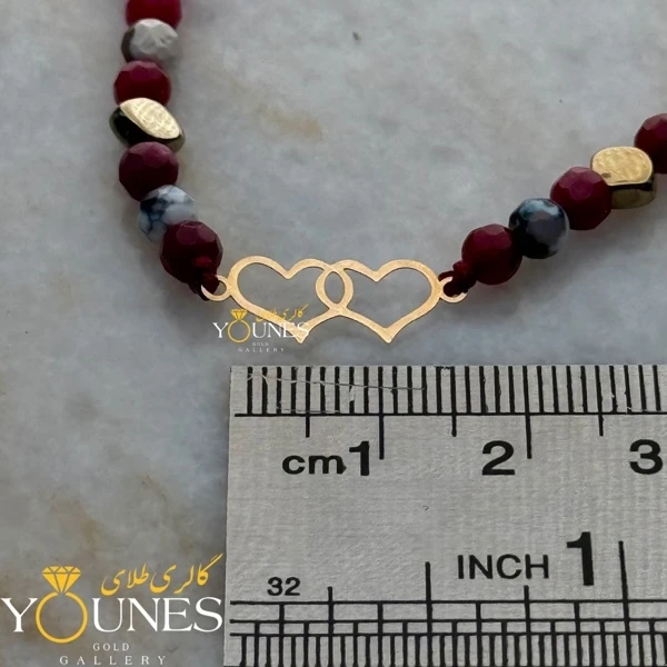 دستبند دو قلبی طلا لیزری